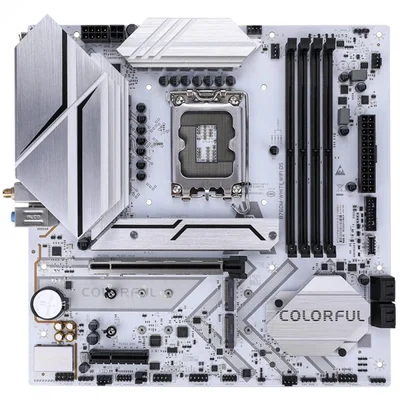 Placa Mãe Colorful Battle-ax B760m-white Wifi D5 V20, Chipset B760, Intel LGA 1700, Matx, Ddr5