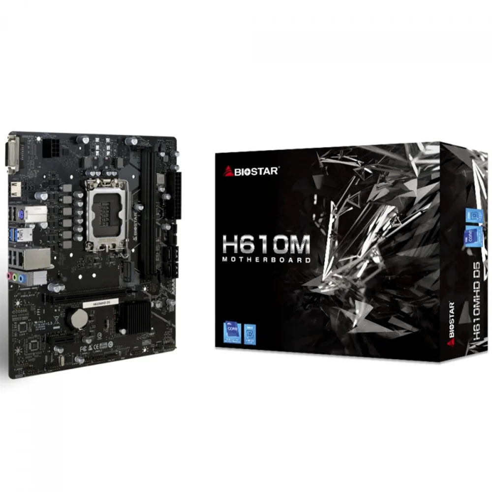 Placa Mãe Biostar H610mhd D5, Chipset H610, Intel LGA 1700, Matx, Ddr5