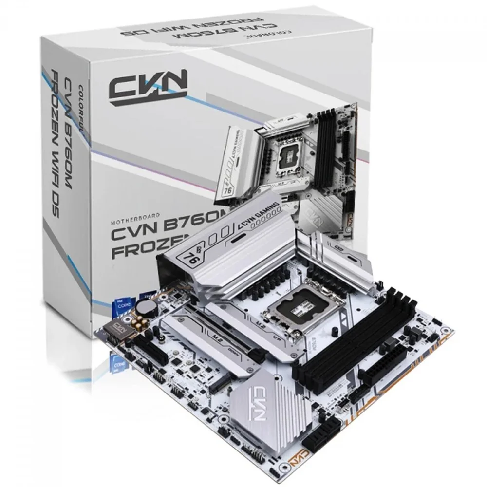 Placa Mãe Colorful Cvn B760m Frozen Wifi D5 V20, Chipset B760, Intel LGA 1700, Matx, Ddr5