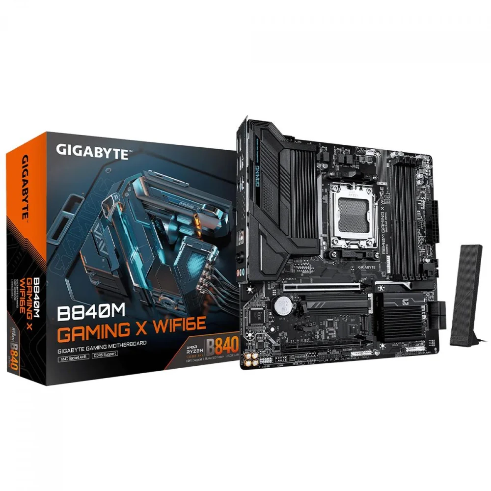 Placa Mãe Gigabyte B840m Gaming X Wifi6e, Chipset B840, Amd Am5, Matx, Ddr5