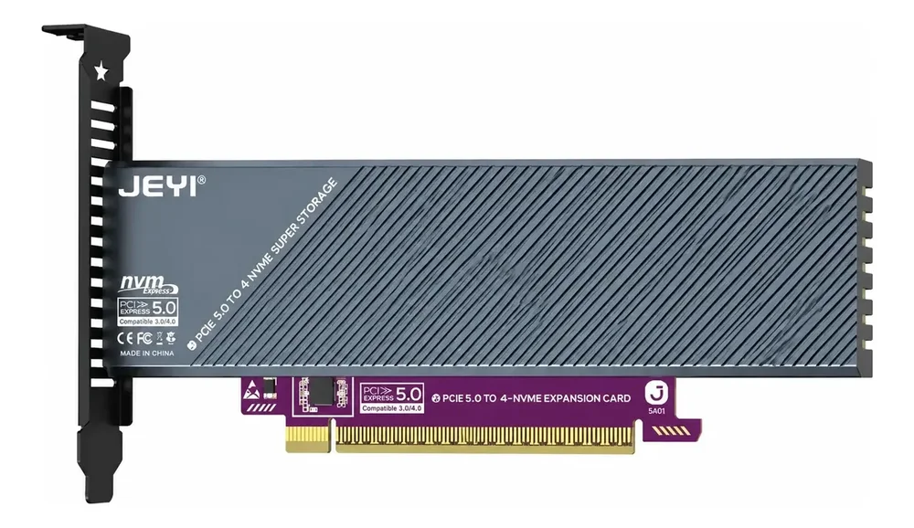 Adaptador 04 X SSD M2 Nvme Gen5 Jeyi PCi-e 5.0 X16 512gbps