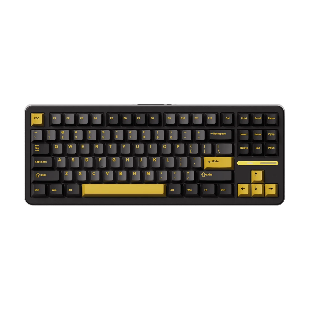 Teclado Mecânico Akko Tac87 RGB Preto E Dourado Switch Akko Mirror Linear Tri Mode Usb Tipo-c, Usb 2.4ghz E Bluetooth