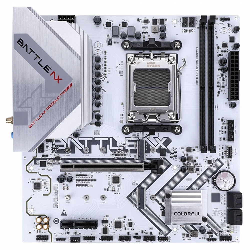 Placa Mãe Colorful Battle-ax B650m-gha Wifi V14, Chipset B650, Amd Am5, Matx, Ddr5, Branca