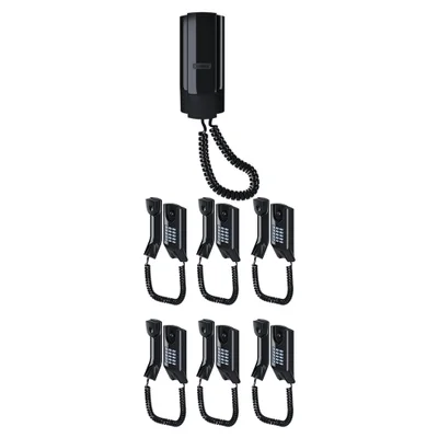 Kit 07 Telefone Comunicação Condominial Tdmi 300 Preto Intelbras