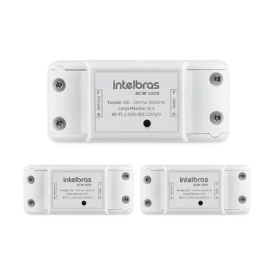 Kit 3 Controladores Smart Wi-fi Para Ambientes Ecw 1000 Intelbras