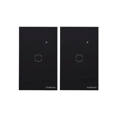 Kit 2 Interruptores Touch Inteligente Wi-fi 1 Tecla Eiw 1001 Preto Intelbras
