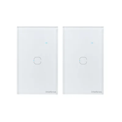 Kit 2 Interruptores Touch Inteligente Wi-fi 1 Tecla Eiw 1001 Branco Intelbras