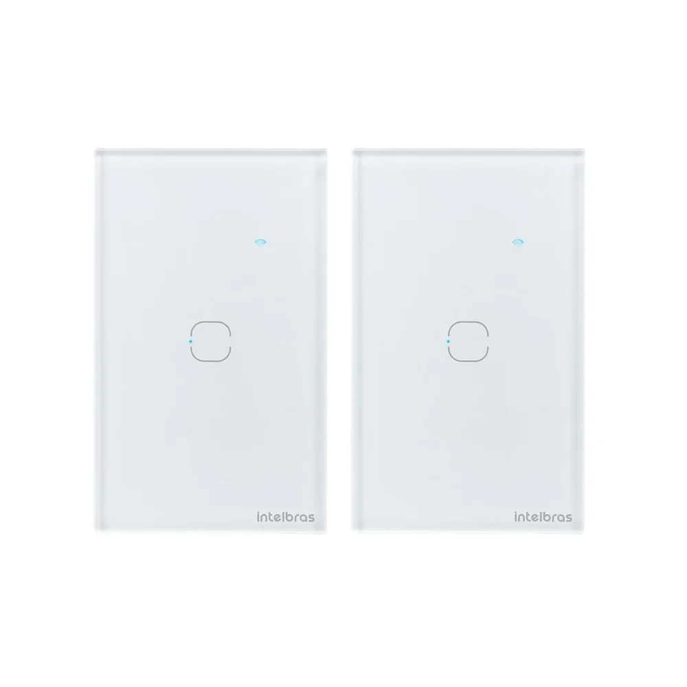 Kit 2 Interruptores Touch Inteligente Wi-fi 1 Tecla Eiw 1001 Branco Intelbras