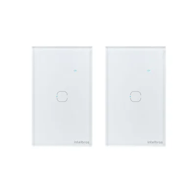 Kit 2 Interruptores 1 Tecla Touch Inteligente Zigbee Eiz 1001 Branco Intelbras