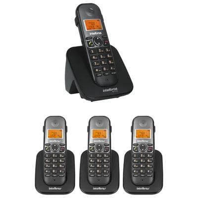 Kit Telefone Sem Fio Ts 5120 + 3 Ramais Ts 5121 Intelbras