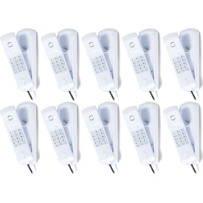 Kit 10 Telefones Com Fio Gôndola Tc 20 Branco Intelbras
