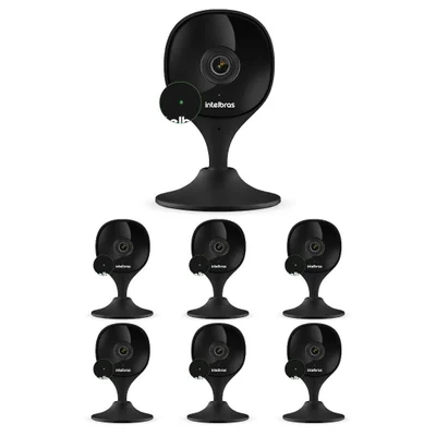 Kit 7 Câmeras Wi-fi Inteligente Com Alarme E Armazenamento Em Nuvem Imx C Black Intelbras