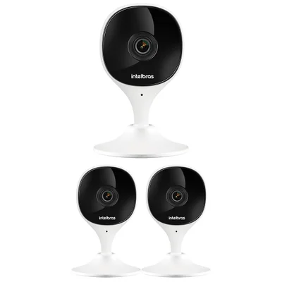 Kit 3 Câmeras Wi-fi Inteligente Com Alarme E Armazenamento Em Nuvem Imx C Intelbras