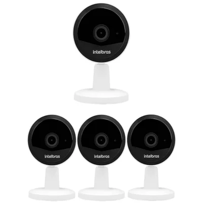 Kit 4 Câmera Wi-fi Hd 1 Megapixel Inteligente Com Alarme E Armazenamento Em Nuvem Imx1 Intelbras
