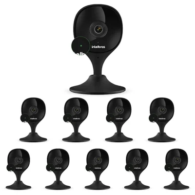 Kit 10 Câmeras Wi-fi Inteligente Com Alarme E Armazenamento Em Nuvem Imx C Black Intelbras