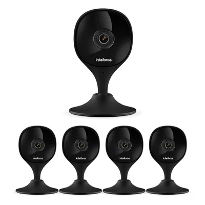 Kit 5 Câmeras Wi-fi Inteligente Com Alarme E Armazenamento Em Nuvem Imx C Black Intelbras