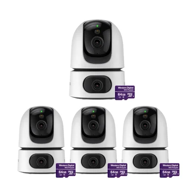 Kit 4 Câmeras Wi-fi 3 Megapixels Duas Câmeras Interna + Microsd 64gb Im4 Dual Intelbras