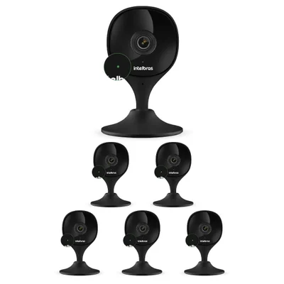 Kit 6 Câmeras Wi-fi Inteligente Com Alarme E Armazenamento Em Nuvem Imx C Black Intelbras