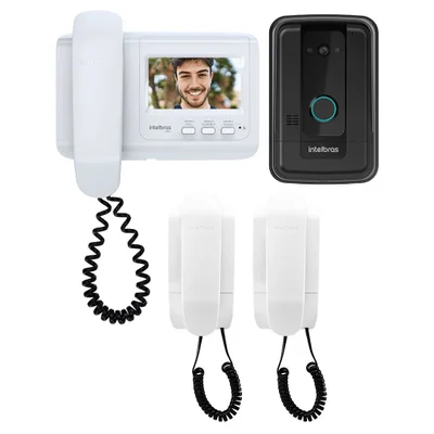 Kit Videoporteiro Residencial Ivr 4 + 2 Extensão De Áudio 1010 Ea Intelbras