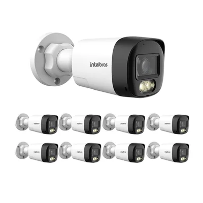 Kit 9 Câmeras Multi Hd 2 Megapixels 20m Full Color E Áudio Bidirecional Vhd 3220 Dual Audio Fc+ Intelbras