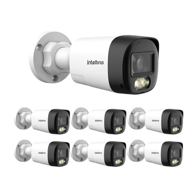 Kit 7 Câmeras Multi Hd 2 Megapixels 20m Full Color E Áudio Bidirecional Vhd 3220 Dual Audio Fc+ Intelbras