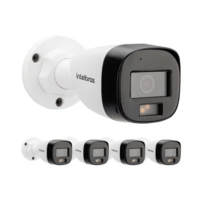 Kit 5 Câmeras Multi Hd 2 Megapixels 20m Vhd 3220 B Full Color + Intelbras