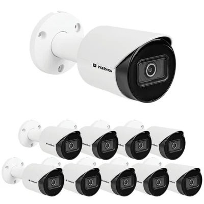 Kit 10 Câmeras Ip 4 Megapixels 30m Inteligência Artificial Vip 3430 B Ia Intelbras