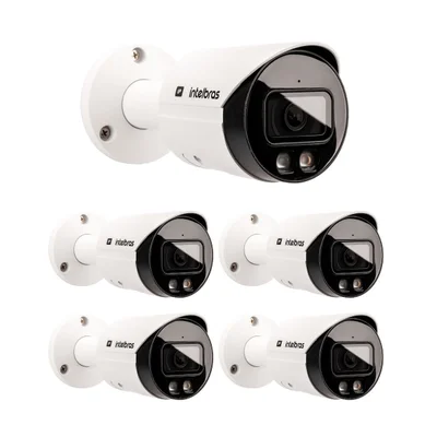 Kit 5 Câmeras Ip 2 Megapixels 30m Full Color Inteligente Vip 3230 Fc+ Ia Intelbras