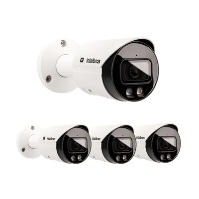 Kit 4 Câmeras Ip 2 Megapixels 30m Full Color Inteligente Vip 3230 Fc+ Ia Intelbras