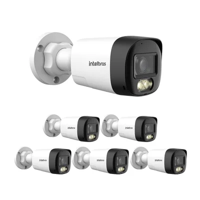 Kit 6 Câmeras Multi Hd 2 Megapixels 20m Full Color E Áudio Bidirecional Vhd 3220 Dual Audio Fc+ Intelbras