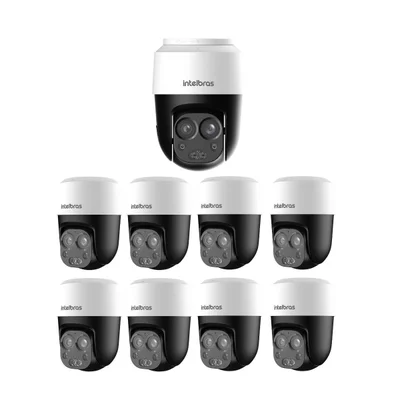 Kit 9 Câmeras Hdcvi 2 Megapixels 355º Full Color 40m Vhd 3206 Mini Sd Intelbras