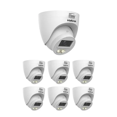Kit 7 Câmeras Multi Hd 2 Megapixels 30m Com Microfone Vhd 1230 D Full Color Mic Intelbras