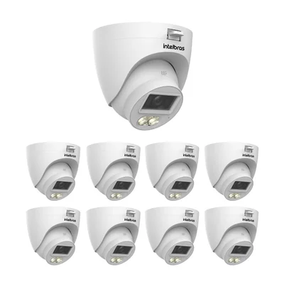 Kit 9 Câmeras Multi Hd 2 Megapixels 30m Com Microfone Vhd 1230 D Full Color Mic Intelbras
