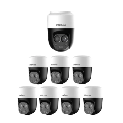 Kit 8 Câmeras Hdcvi 2 Megapixels 355º Full Color 40m Vhd 3206 Mini Sd Intelbras