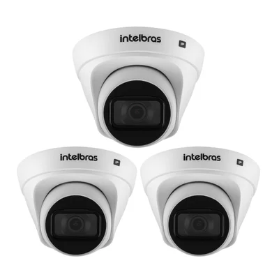 Kit 3 Câmeras Ip 4 Megapixels 30m Inteligência De Vídeo Vip 1430 D G3 Intelbras