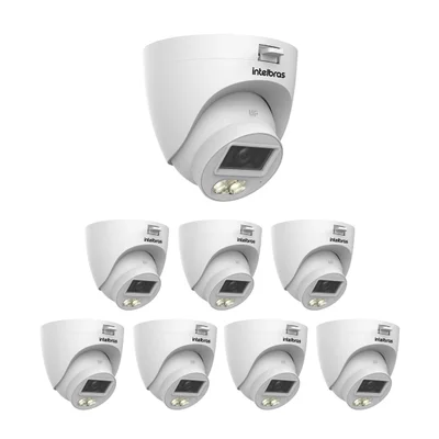 Kit 8 Câmeras Multi Hd 2 Megapixels 30m Com Microfone Vhd 1230 D Full Color Mic Intelbras