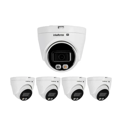 Kit 5 Câmeras Ip 4 Megapixels 30m Poe Full Color Vip 1430 D Fc+ Intelbras