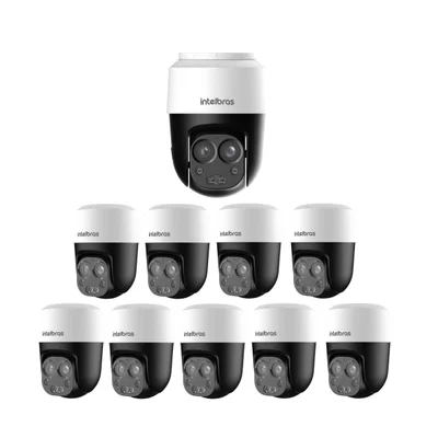 Kit 10 Câmeras Hdcvi 2 Megapixels 355º Full Color 40m Vhd 3206 Mini Sd Intelbras