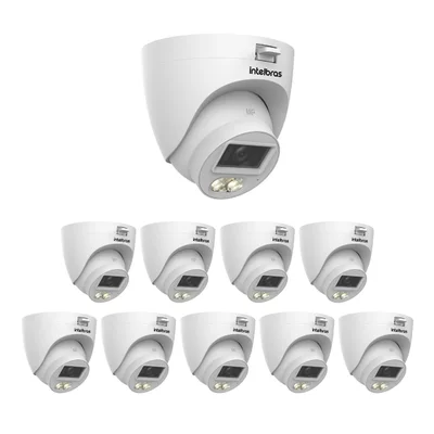 Kit 10 Câmeras Multi Hd 2 Megapixels 30m Com Microfone Vhd 1230 D Full Color Mic Intelbras