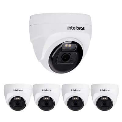 Kit 5 Câmeras Multi Hd 2 Megapixels Inteligente 20m Vhd 1220 D Full Color + Intelbras