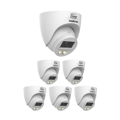 Kit 6 Câmeras Multi Hd 2 Megapixels 30m Com Microfone Vhd 1230 D Full Color Mic Intelbras