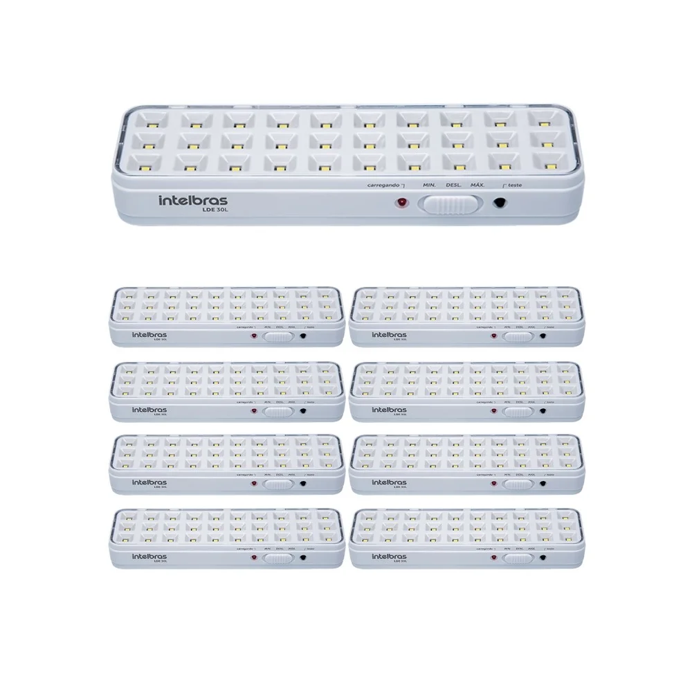 Kit 9 Luminárias De Emergência LED Autônoma Lde 30l Intelbras