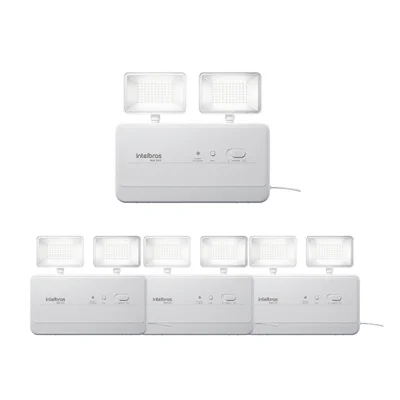 Kit 4 Blocos De Iluminação De Emergência 1200 Lúmens Bla 1202 Intelbras