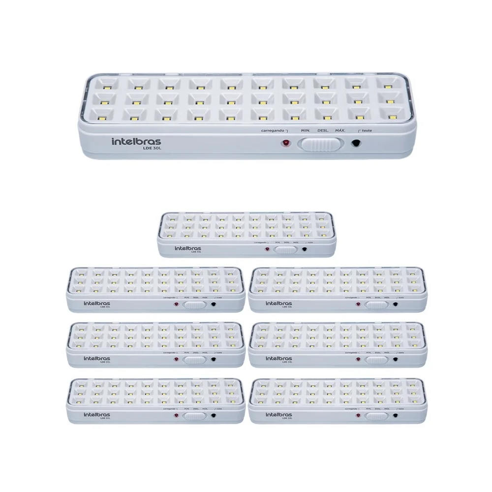 Kit 8 Luminárias De Emergência LED Autônoma Lde 30l Intelbras