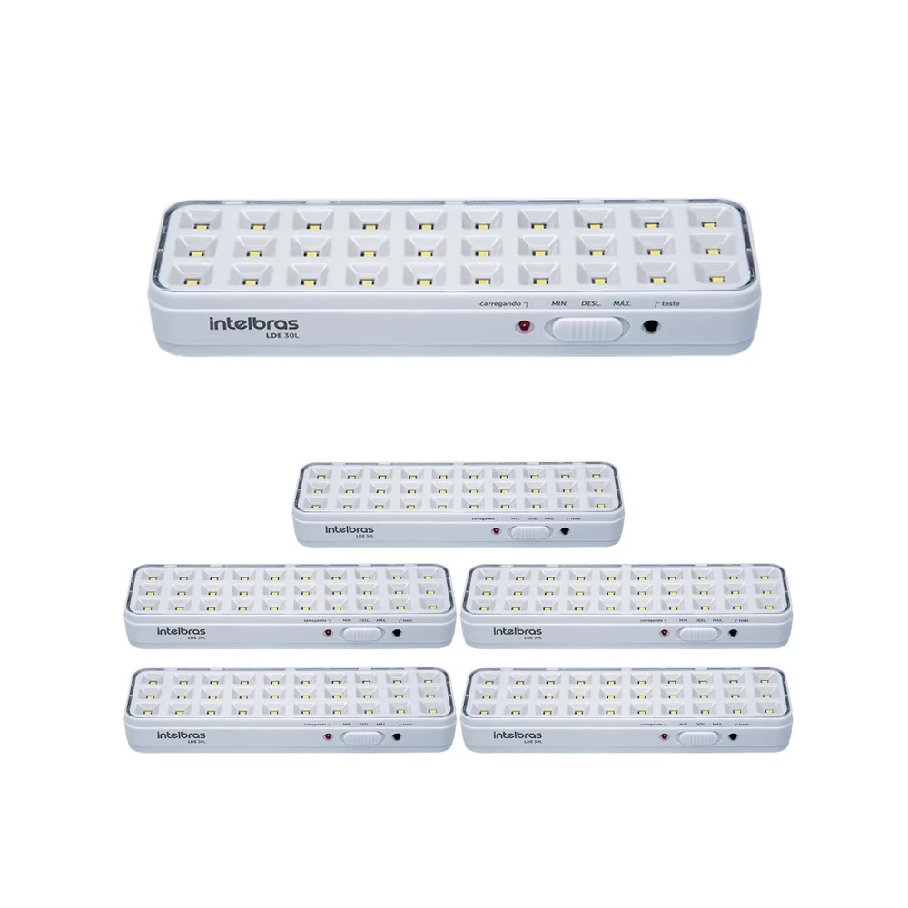 Kit 6 Luminárias De Emergência LED Autônoma Lde 30l Intelbras