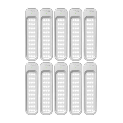 Kit 10 Luminárias De Emergência 30 LEDs Autônoma Lea 150 Intelbras