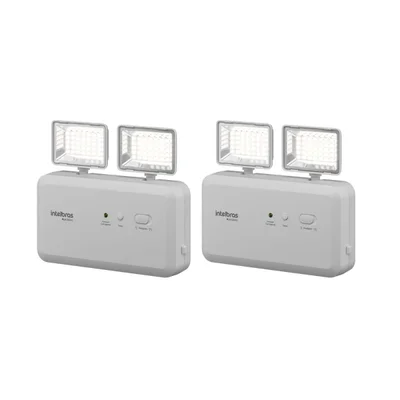 Kit 2 Blocos De Iluminação De Emergência 1200 Lúmens Compact Bla 1204 C Intelbras