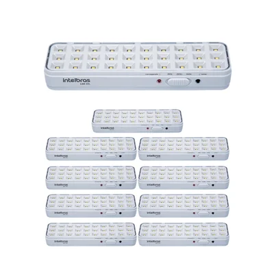 Kit 10 Luminárias De Emergência LED Autônoma Lde 30l Intelbras