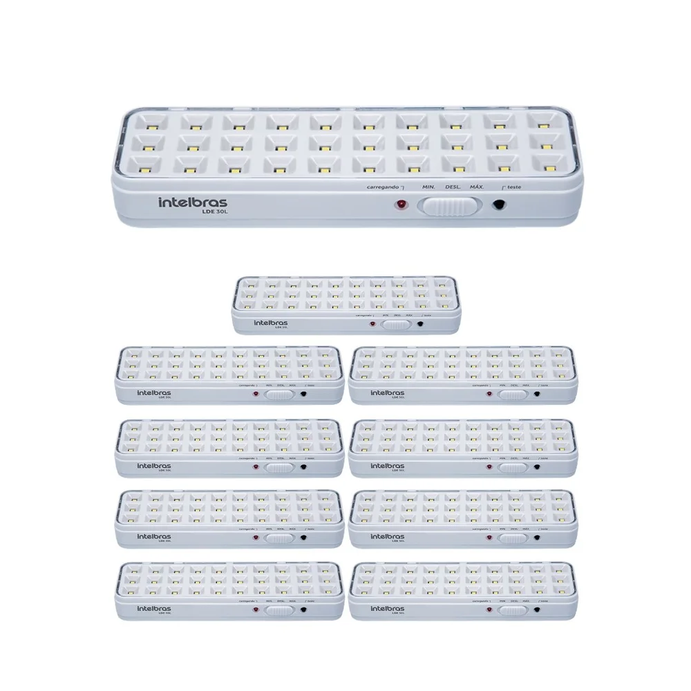 Kit 10 Luminárias De Emergência LED Autônoma Lde 30l Intelbras