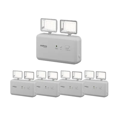 Kit 5 Blocos De Iluminação De Emergência 1200 Lúmens Compact Bla 1204 C Intelbras